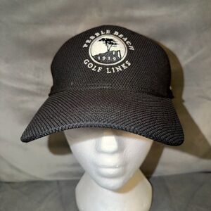 Pebble Beach Golf Links Black Strap Back Hat Baseball Cap Ahead Special Ed M-L